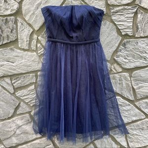 Short Strapless Tulle over Lace Dress Sz 4
